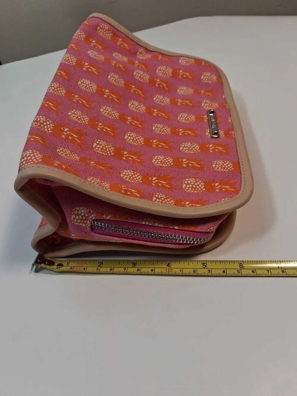 Stella and Dot Pink and Orange Pineapple Print Make-up Bag